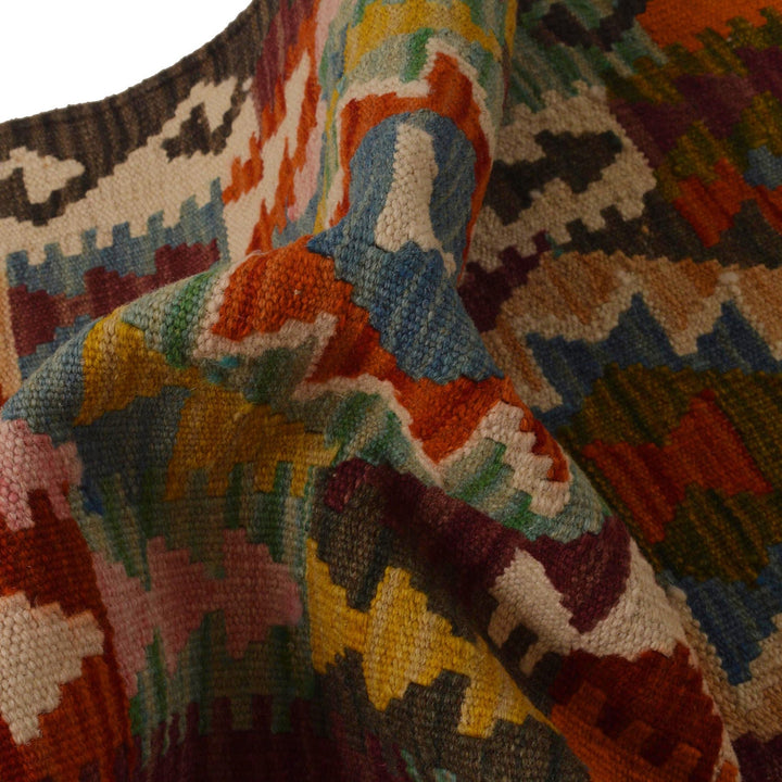 Hand Woven Wool Kelim Runner 1' 10" x 9' 5" - No. AL27365