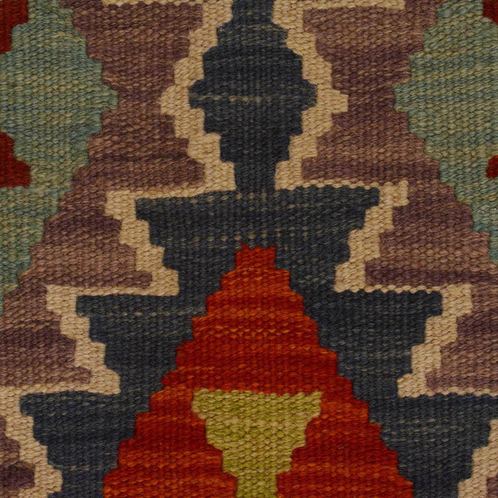 Afghan Vegetable Kilim Rug 2' 7" x 4' 4" Flat-Weave border