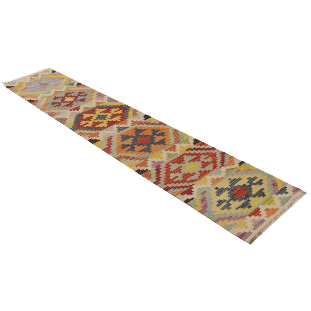 Afghan Vegetable Kelim Runner 1' 7" x 9' 8" Flat-Weave view