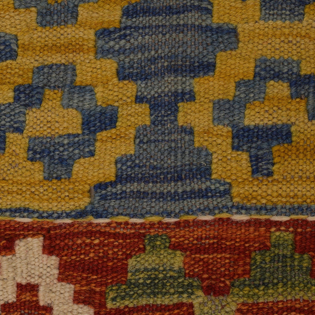 Hand Knotted Afghan Style Kilim 8' 3" x 9' 9" - No. AL77431