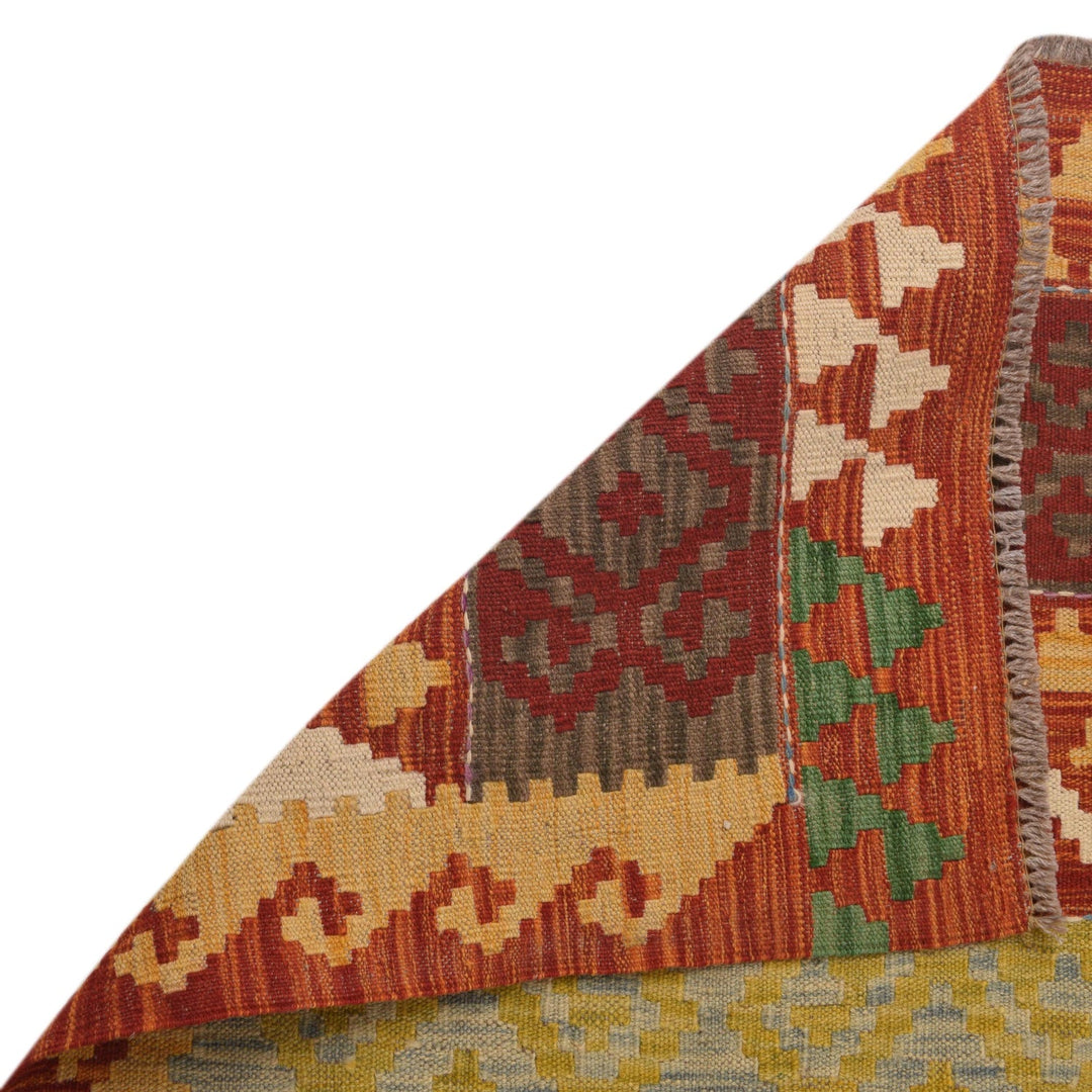 Hand Knotted Afghan Style Kilim 8' 3" x 9' 9" - No. AL77431