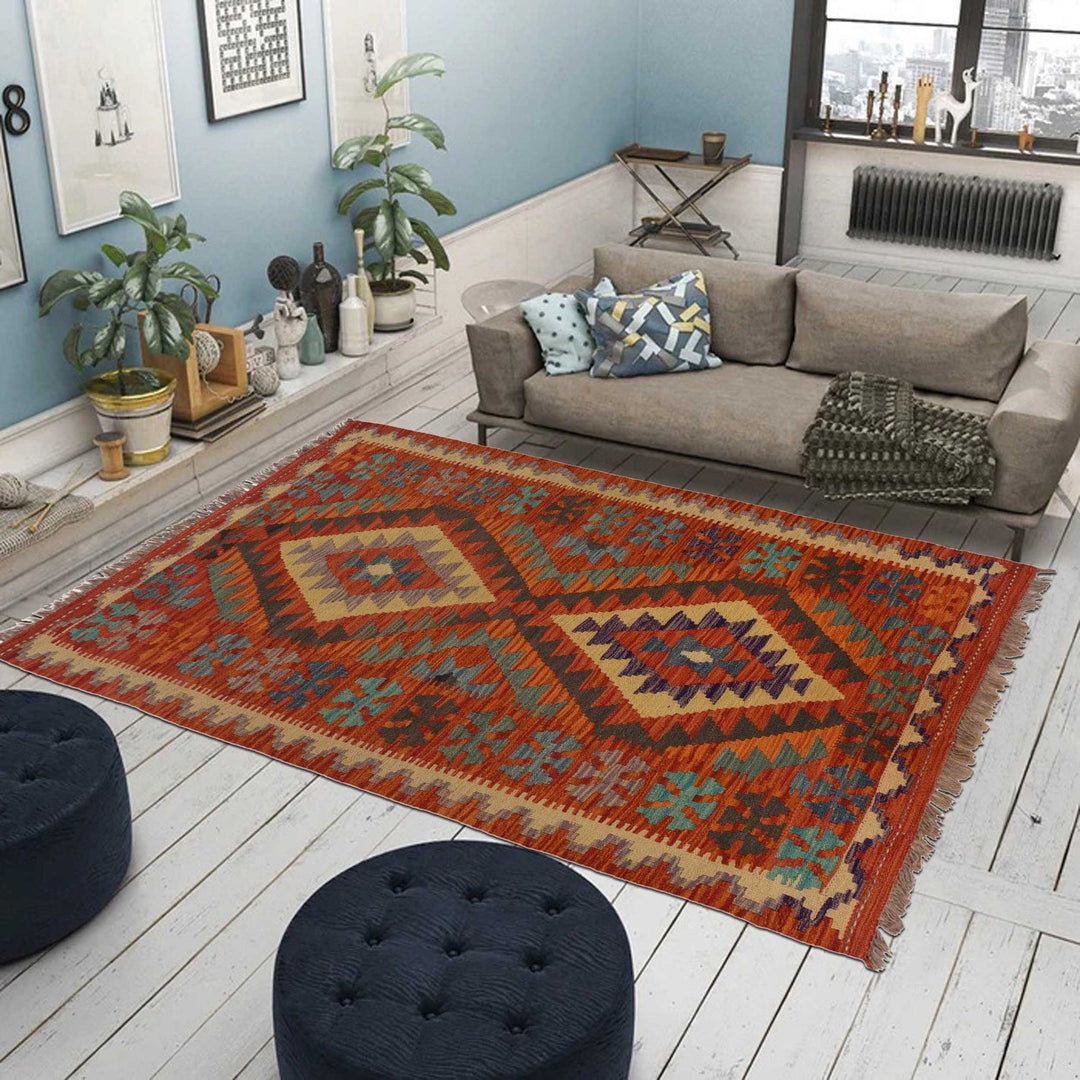 Handmade Vegetable Kelim 2' 10" x 4' 4" - No. AL76330