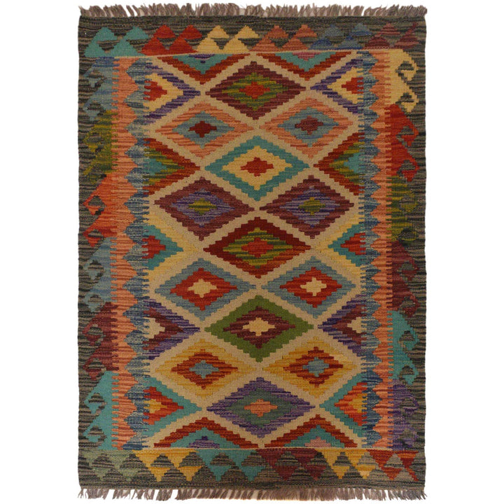 Hand Knotted Afghan Style Kilim 2' 8" x 4' 2" - No. AL84664