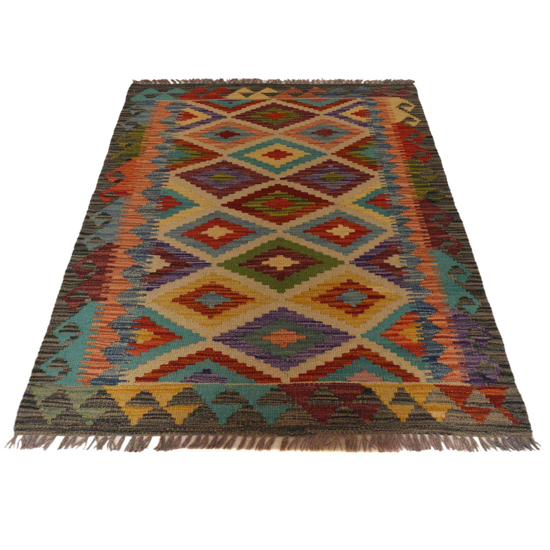 Hand Knotted Afghan Style Kilim 2' 8" x 4' 2" - No. AL84664