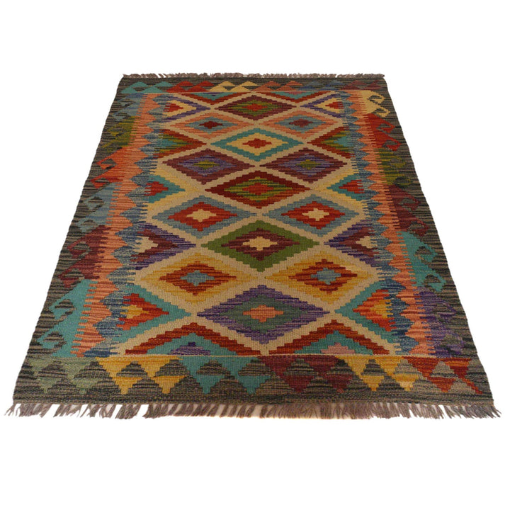Hand Knotted Afghan Style Kilim 2' 8" x 4' 2" - No. AL84664