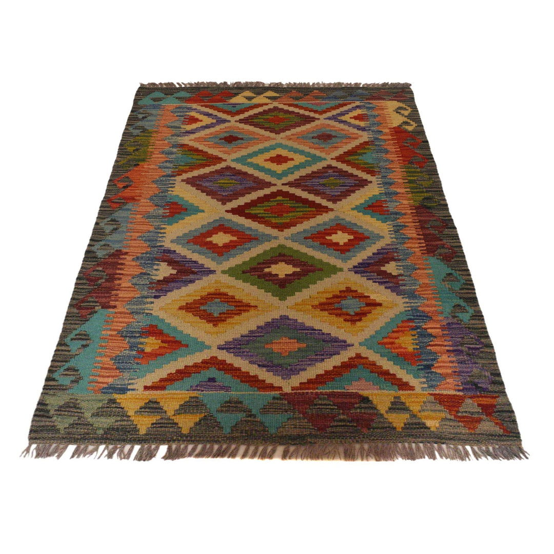 Hand Knotted Afghan Style Kilim 2' 8" x 4' 2" - No. AL84664
