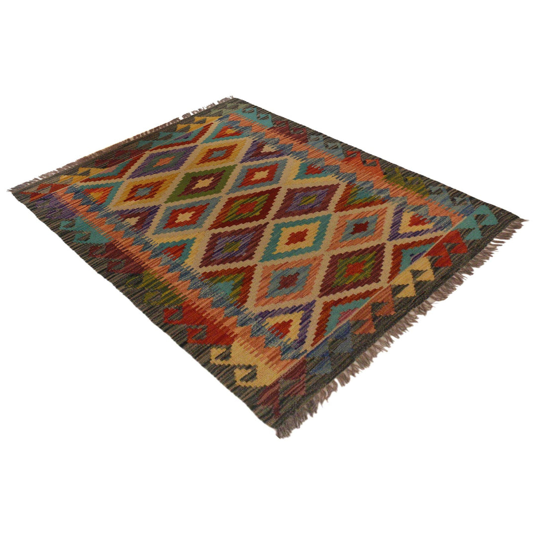 Hand Knotted Afghan Style Kilim 2' 8" x 4' 2" - No. AL84664