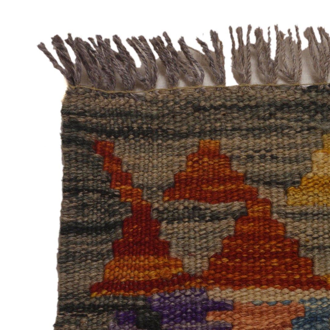 Hand Knotted Afghan Style Kilim 2' 8" x 4' 2" - No. AL84664