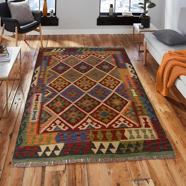 Handmade Vegetable KIlim 5' 0" x 6' 0" - No. AL23096