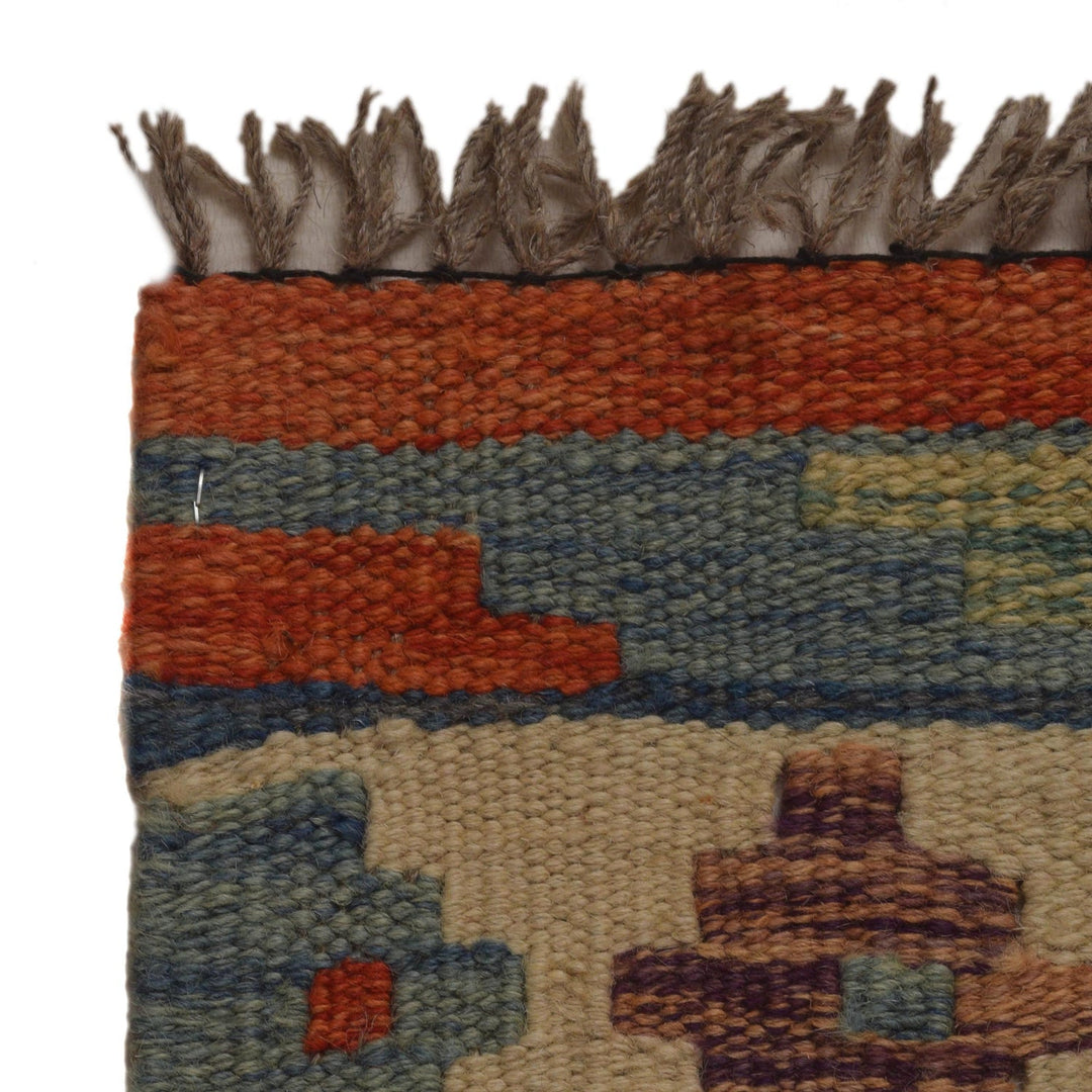 Handmade Turkish Design Wool Kilim 5' 2" x 6' 8" - No. AL38331