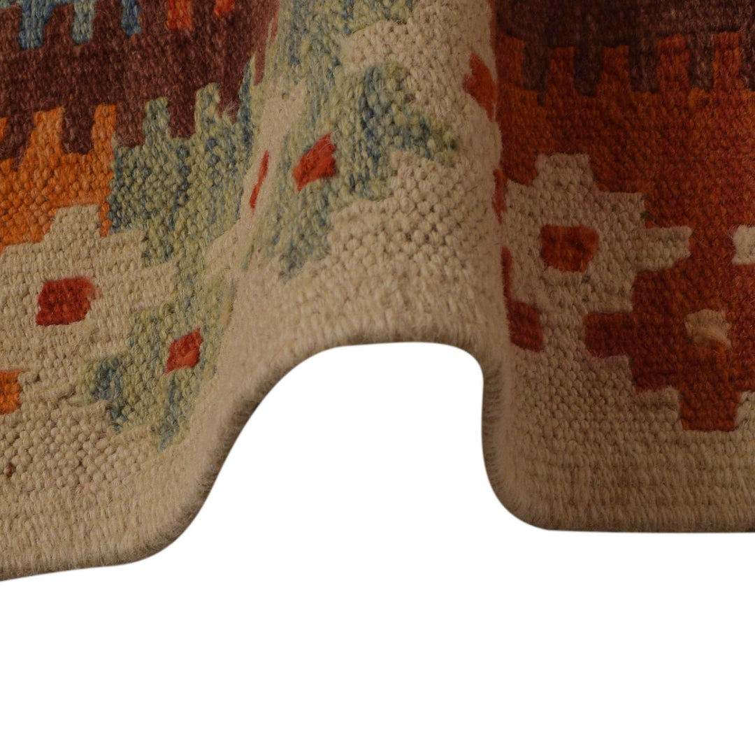 Handmade Turkish Design Wool Kilim 5' 2" x 6' 8" - No. AL38331