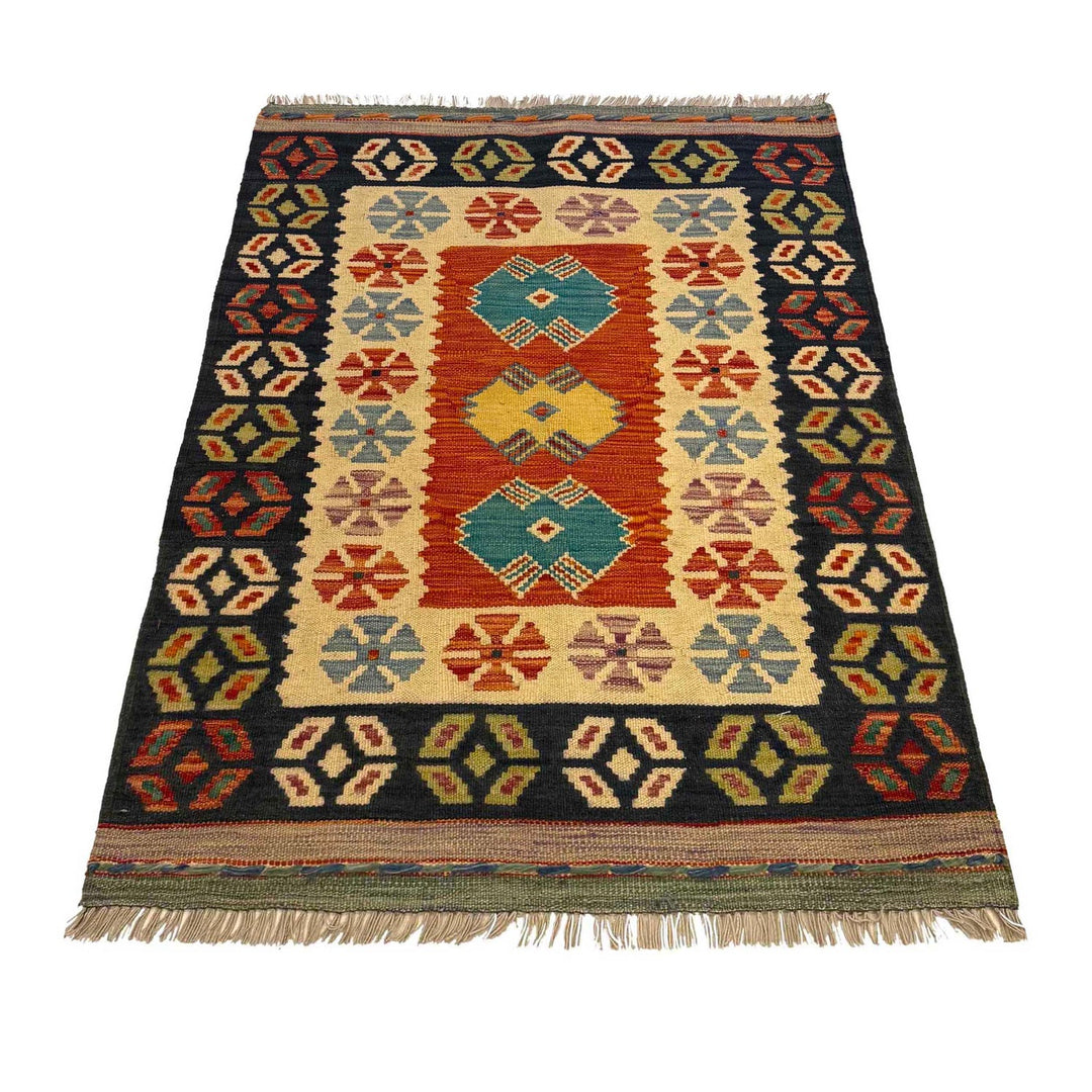 Hand Made Afghan Kilim 2' 11" x 3' 11" - No. AL40672