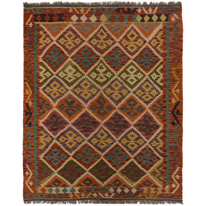 Hand Knotted Flatweave Kilim 4' 11" x 6' 6" - No. AL10432