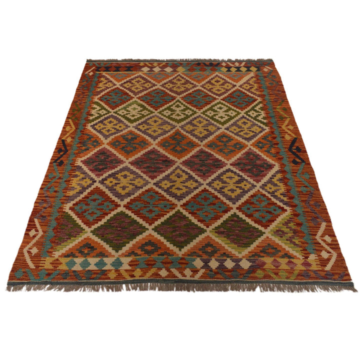 Hand Knotted Flatweave Kilim 4' 11" x 6' 6" - No. AL10432