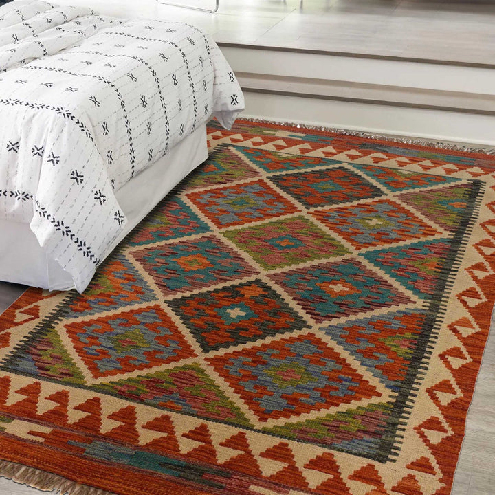 Handmade Vegetable Kilim 3' 2" x 4' 11" - No. AL46811