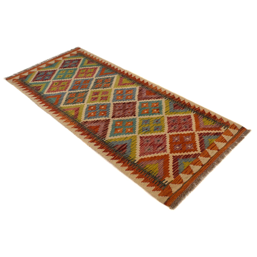 Handmade Vegetable Kilim Runner 2' 6"x 6' 7" - No. AL69546