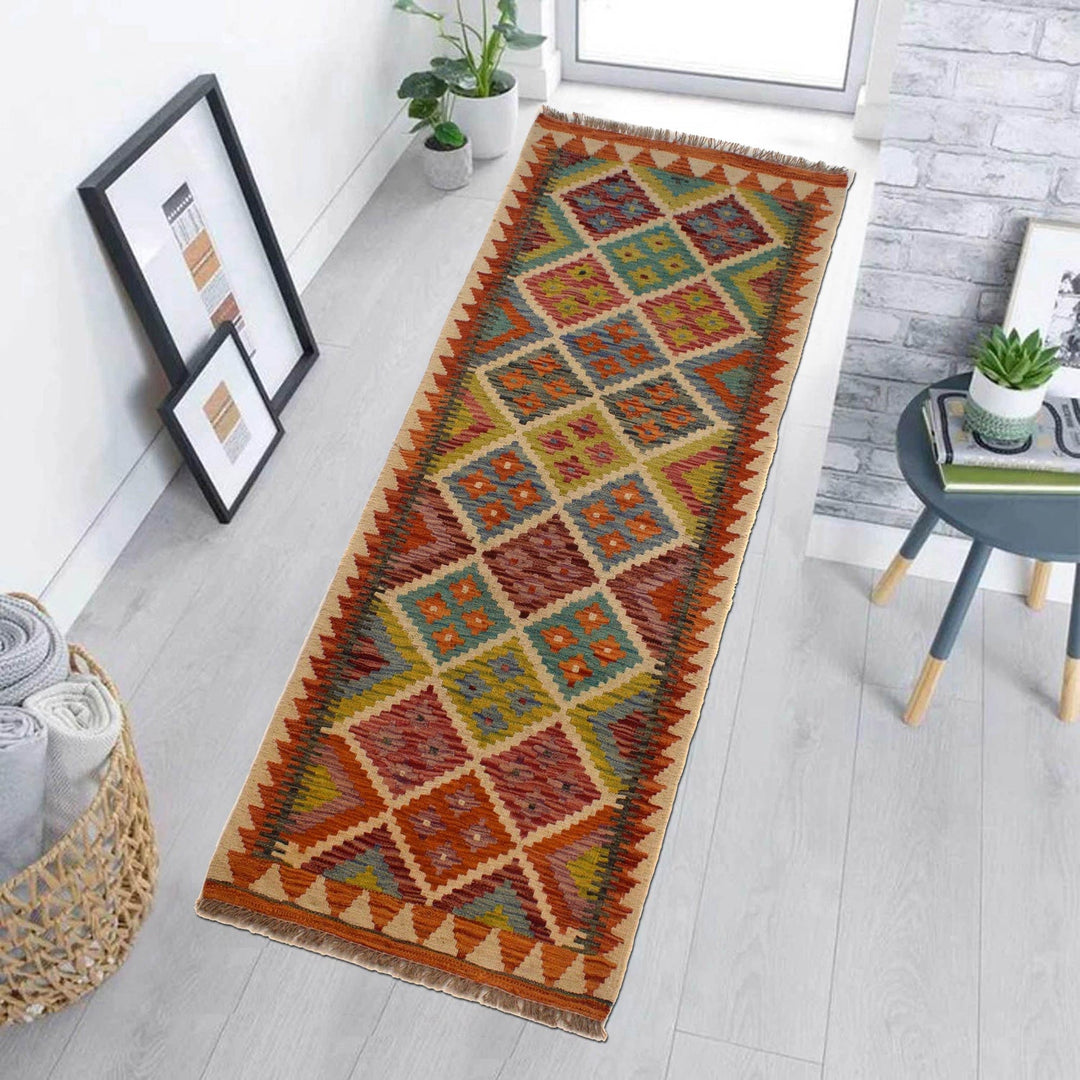 Handmade Vegetable Kilim Runner 2' 6"x 6' 7" - No. AL69546