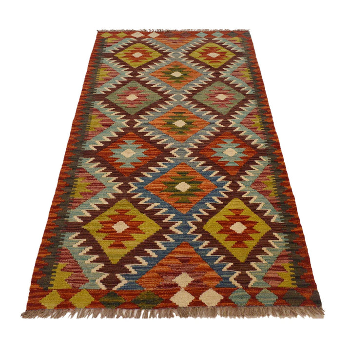 Hand Knotted Afghan Style Kilim Runner 2' 10"x 6' 1" - No. AL12857
