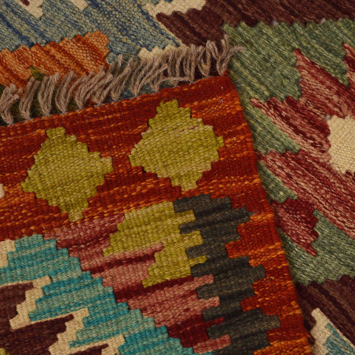 Hand Knotted Afghan Style Kilim Runner 2' 10"x 6' 1" - No. AL12857