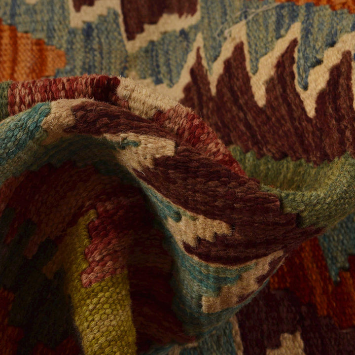 Hand Knotted Afghan Style Kilim Runner 2' 10"x 6' 1" - No. AL12857