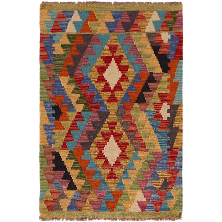 Hand Woven Wool Kelim 2' 2" x 3' 3" - No. AL37947