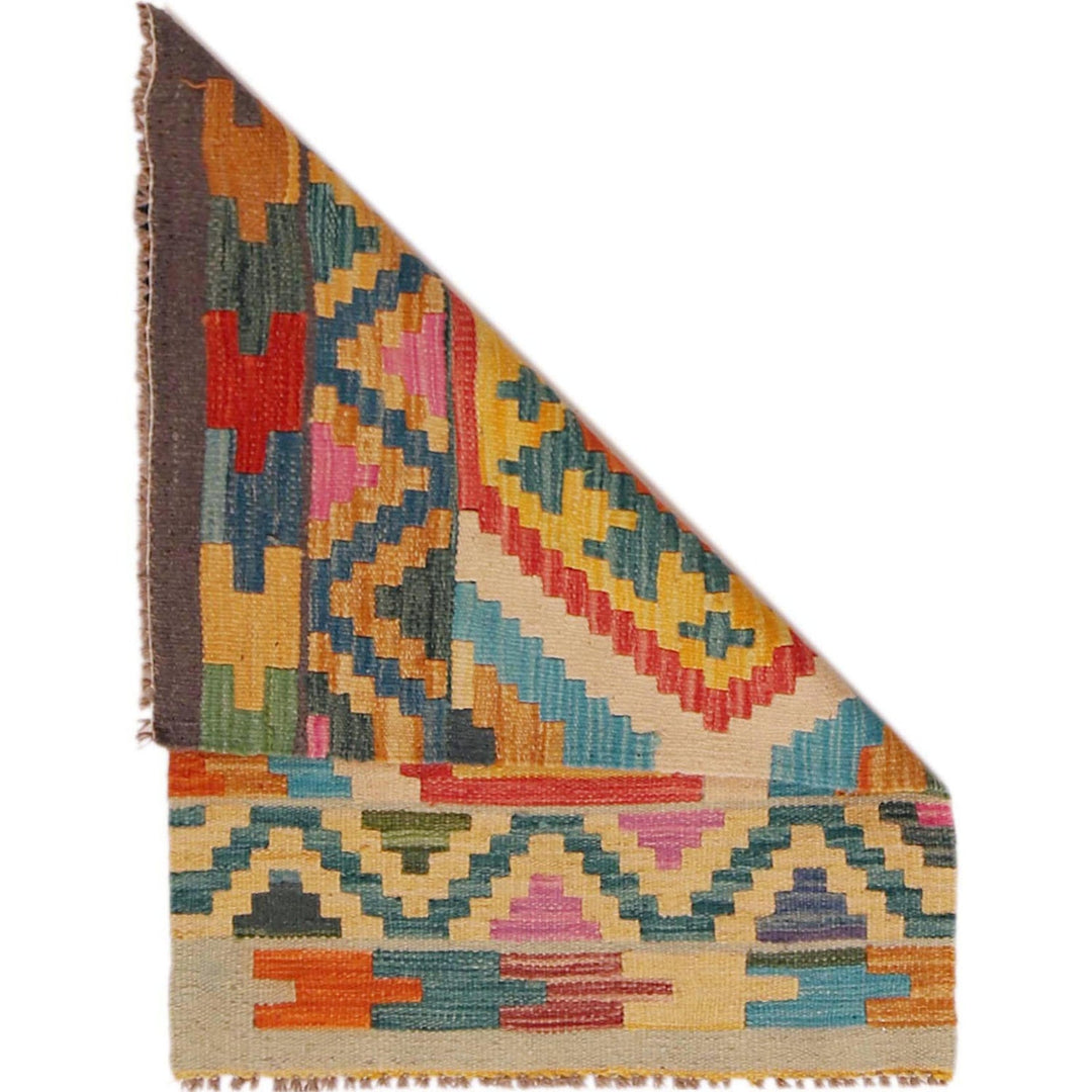 Handmade Turkish Design Wool Kilim 2' 2" x 3' 0" - No. AL43263