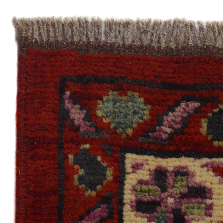 Red Afghan Shirazi Rug 6' 7" x 9' 4" Hand-Knotted pattern