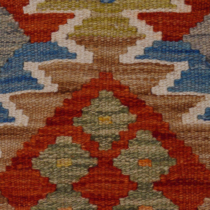 Multi Color ful Flat-Weave Wool Kilim Runner 1' 9" x 4' 11"  - No. AL29414