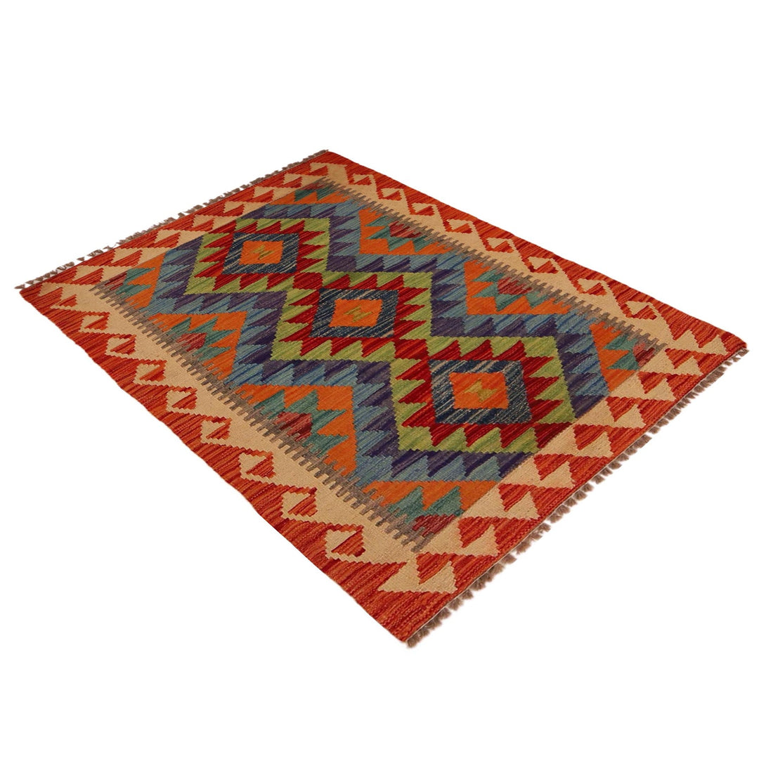 Multi Color ful Flat-Weave Wool Kilim 2' 9" x 4' 0" - No. AL41945