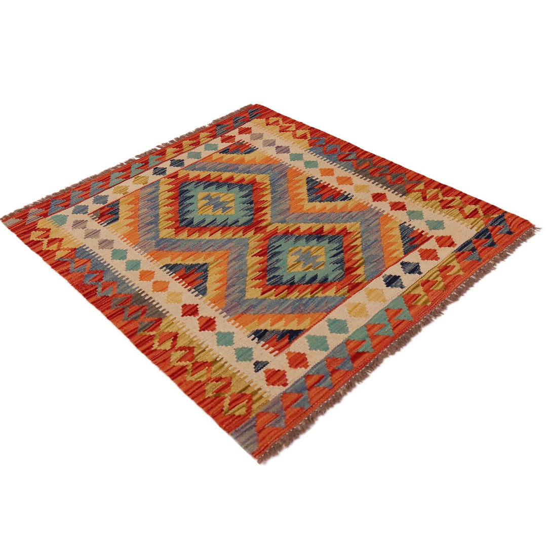 Afghan Kilim Rug 2' 10" x 3' 4" Flat-Weave view