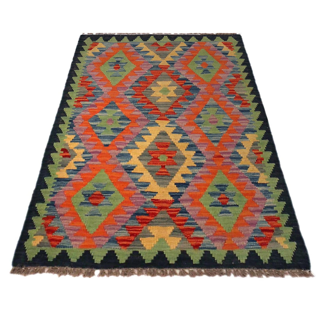 Handmade Turkish Design Wool Kilim 2' 5" x 3' 10" - No. AL93806
