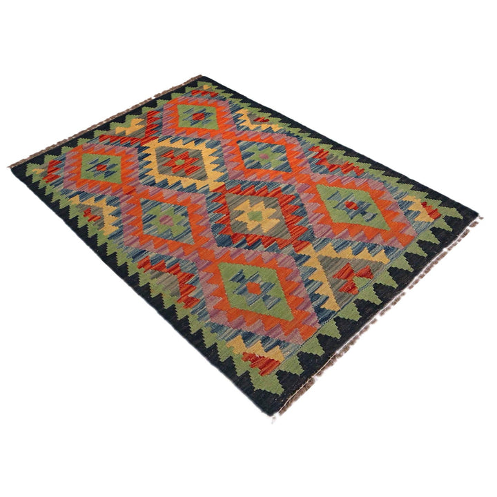 Handmade Turkish Design Wool Kilim 2' 5" x 3' 10" - No. AL93806