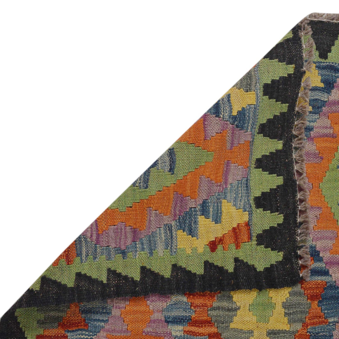 Handmade Turkish Design Wool Kilim 2' 5" x 3' 10" - No. AL93806