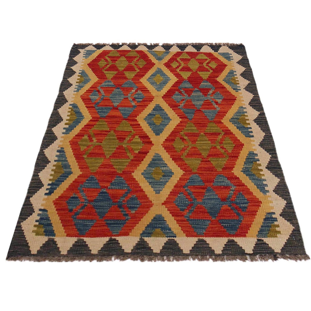 Hand Knotted Afghan Style Kilim 2' 8" x 3' 11" - No. AL48067