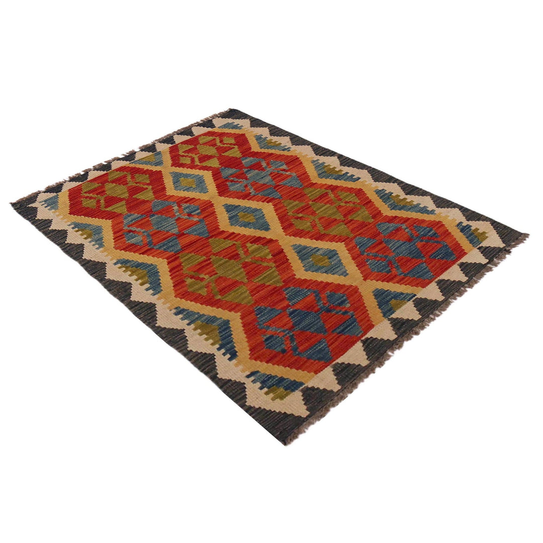 Hand Knotted Afghan Style Kilim 2' 8" x 3' 11" - No. AL48067