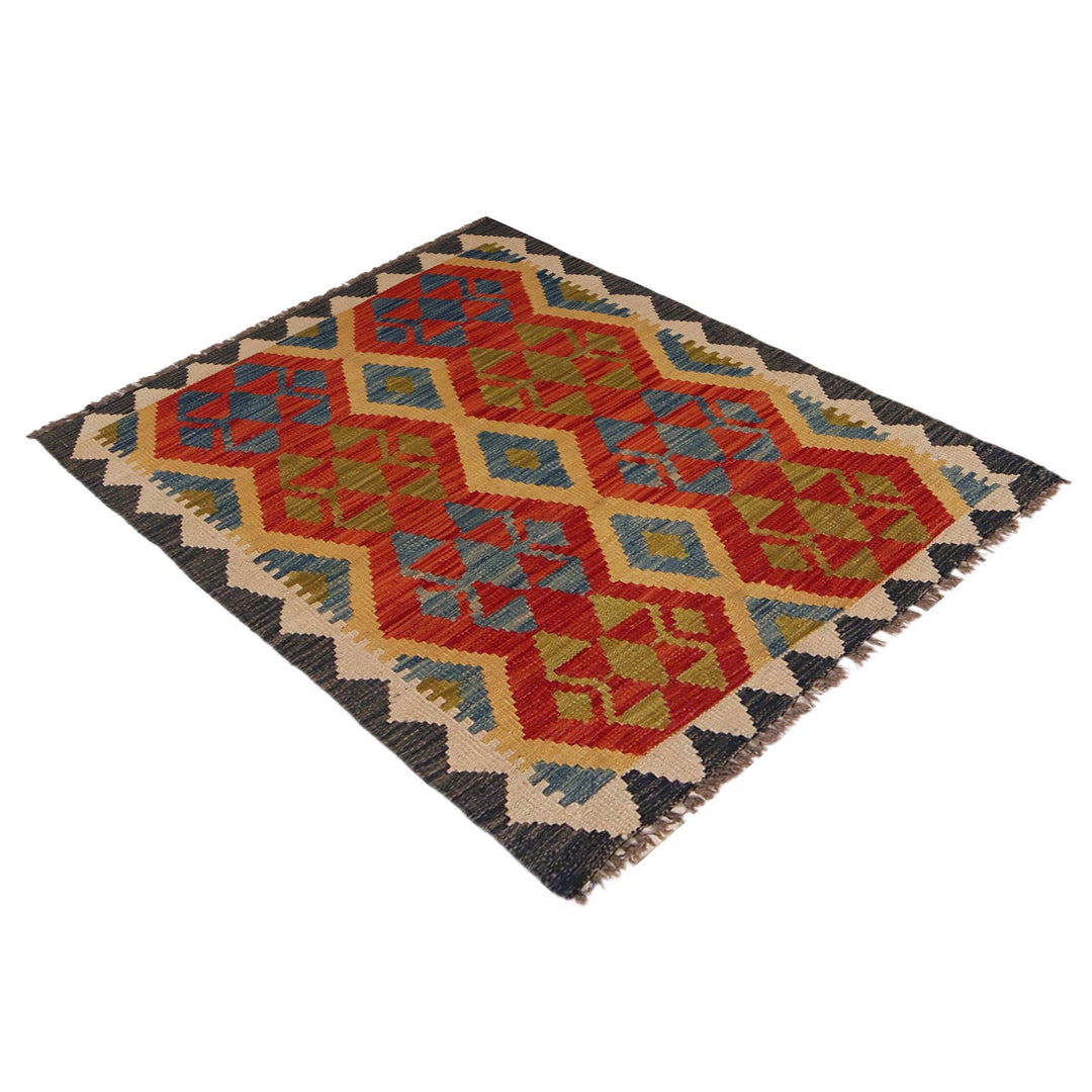Hand Knotted Afghan Style Kilim 2' 8" x 3' 11" - No. AL48067