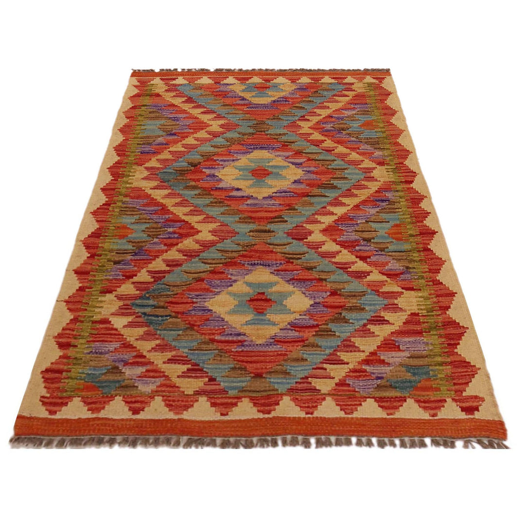 Handmade Turkish Design Wool Kilim 2' 6" x 4' 0" - No. AL88373
