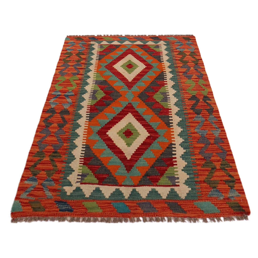 Hand Made Afghan Kilim 2' 9" x 4' 2" - No. AL24410