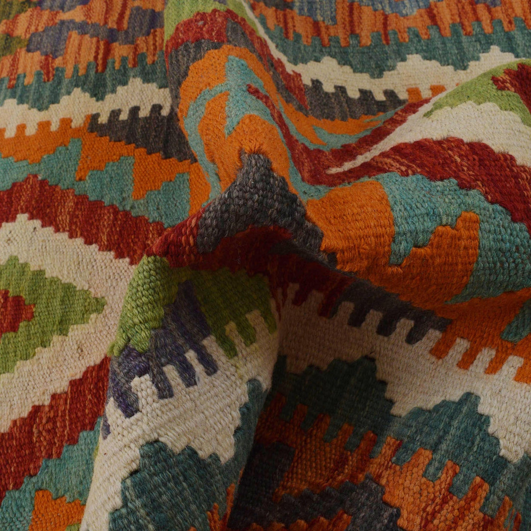 Hand Made Afghan Kilim 2' 9" x 4' 2" - No. AL24410