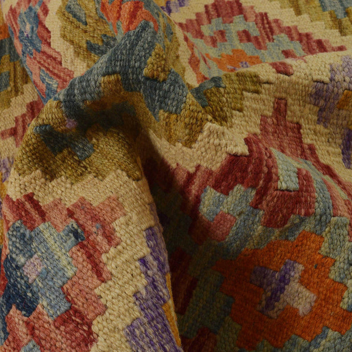 Multi Color ful Flat-Weave Wool Kilim 2' 7" x 4' 2" - No. AL64458