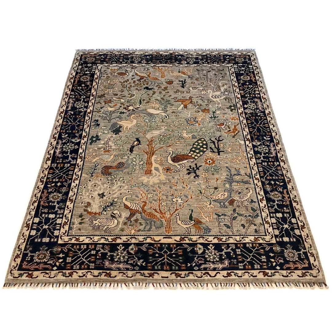 Hand Knotted Modern Tree of Life Rug 6' 0" x 8' 11" - No. AL88312