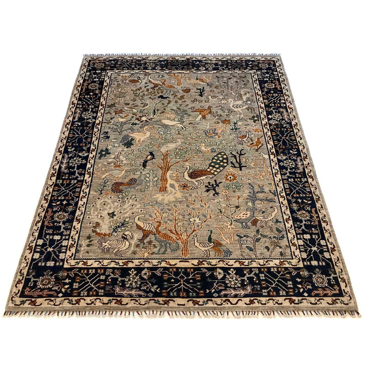 Hand Knotted Modern Tree of Life Rug 6' 0" x 8' 11" - No. AL88312
