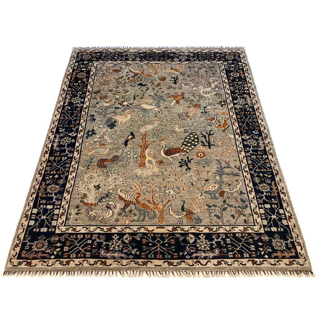 Hand Knotted Modern Tree of Life Rug 6' 0" x 8' 11" - No. AL88312