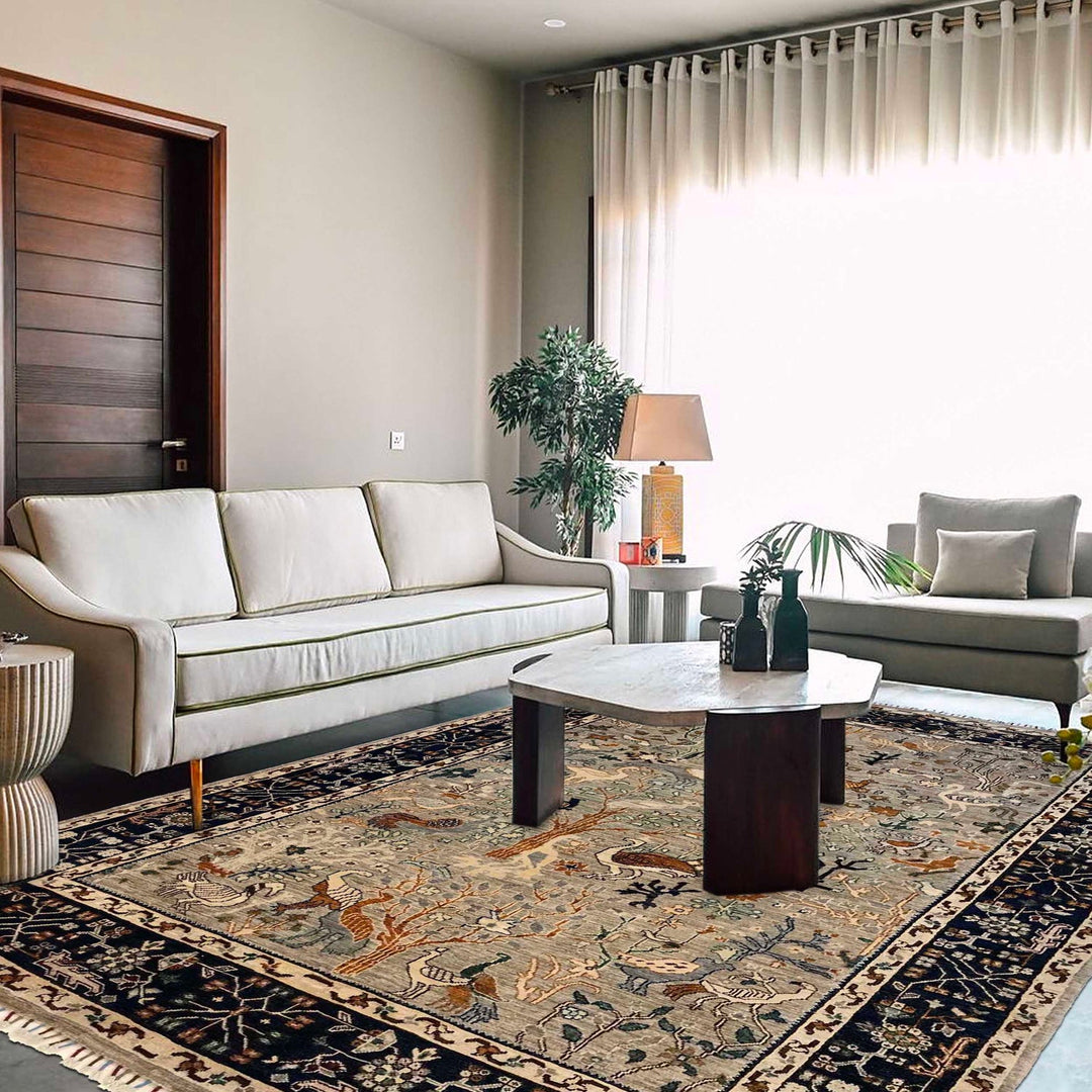 Hand Knotted Modern Tree of Life Rug 6' 0" x 8' 11" - No. AL88312