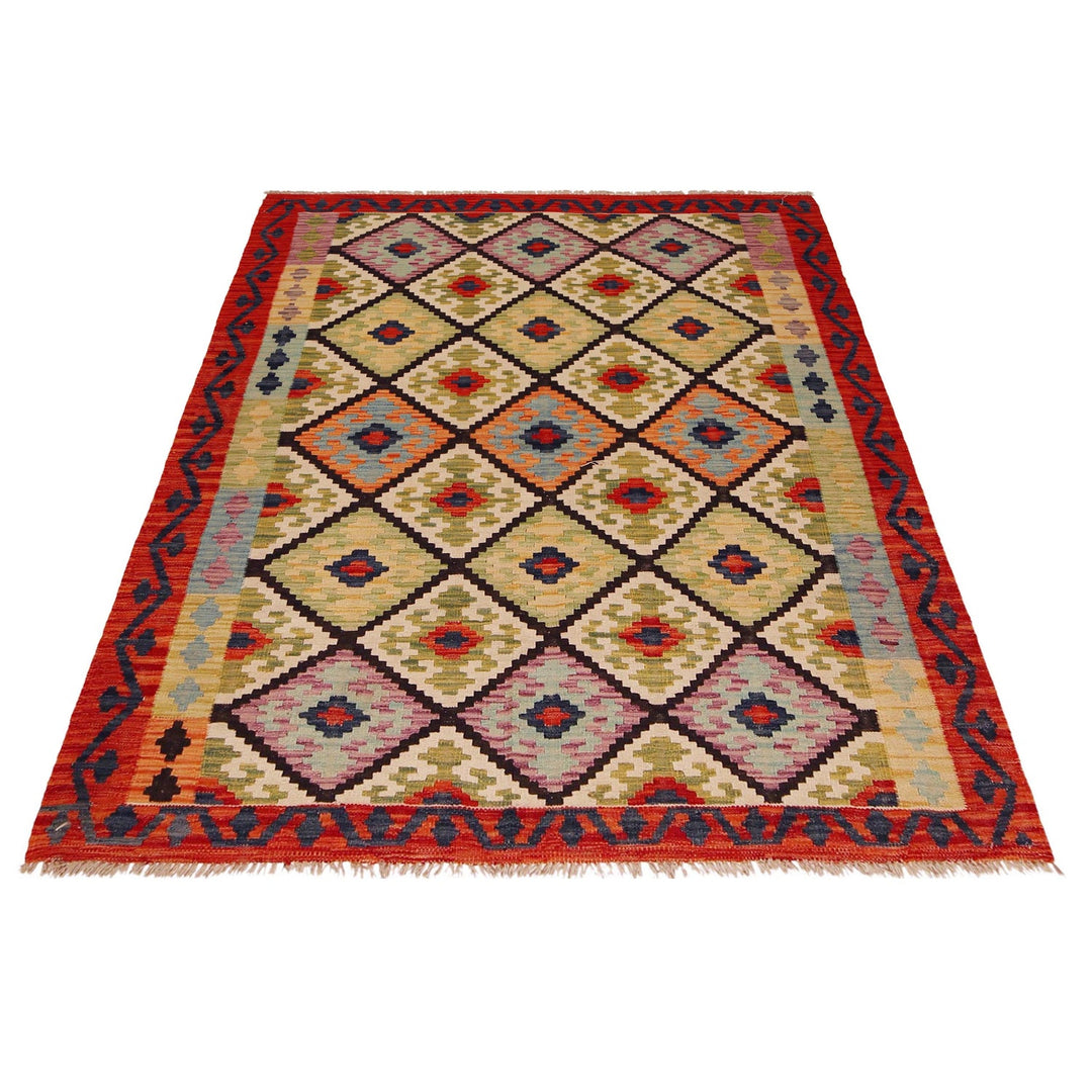 Hand Made Afghan Kilim 5' 1" x 6' 9" - No. AL69413