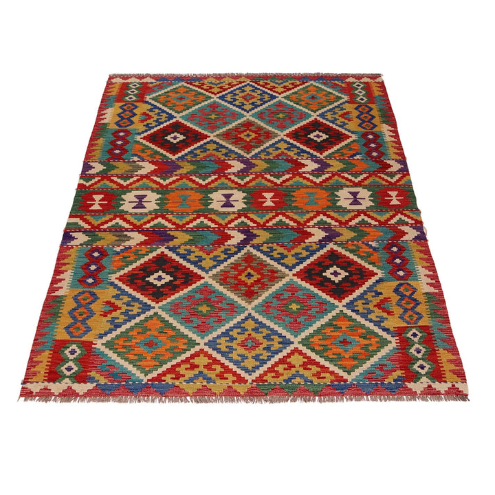 Handmade Turkish Design Wool Kilim 4' 11" x 7' 2" - No. AL60111