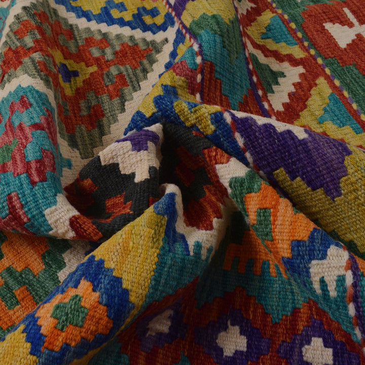 Handmade Turkish Design Wool Kilim 4' 11" x 7' 2" - No. AL60111