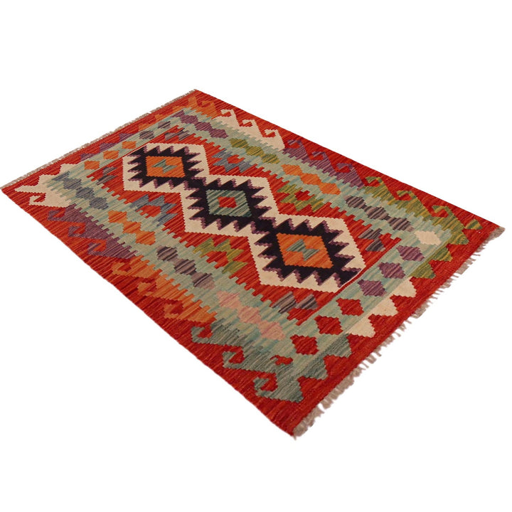 Hand Knotted Afghan Style Kilim 2' 6" x 4' 2" - No. AL75092