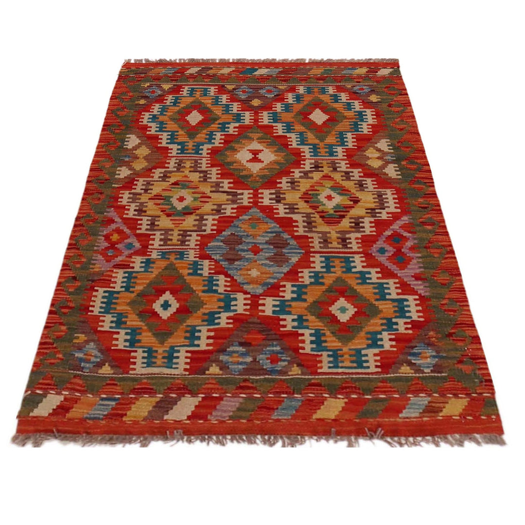 Hand Woven Wool Kelim 2' 7" x 4' 0" - No. AL19064