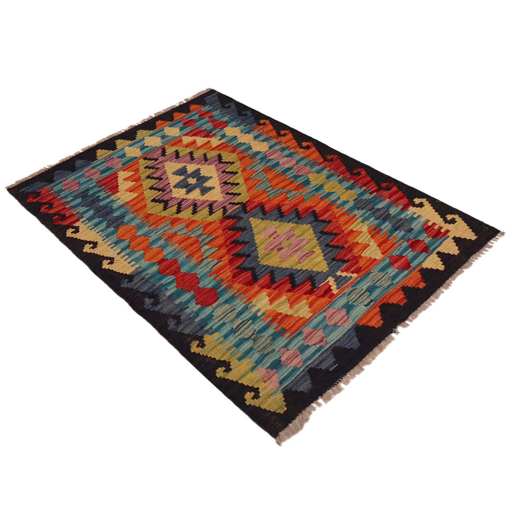 Afghan Vegetable Kilim Rug 2' 8" x 4' 0" Flat-Weave view